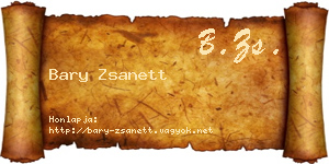 Bary Zsanett névjegykártya